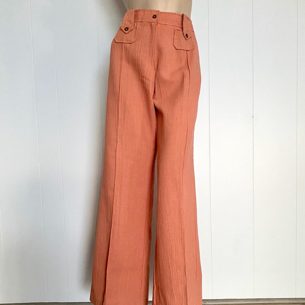 VTG 1970s Peach Bell Bottom Pants Waist 30" Inseam 32.5"